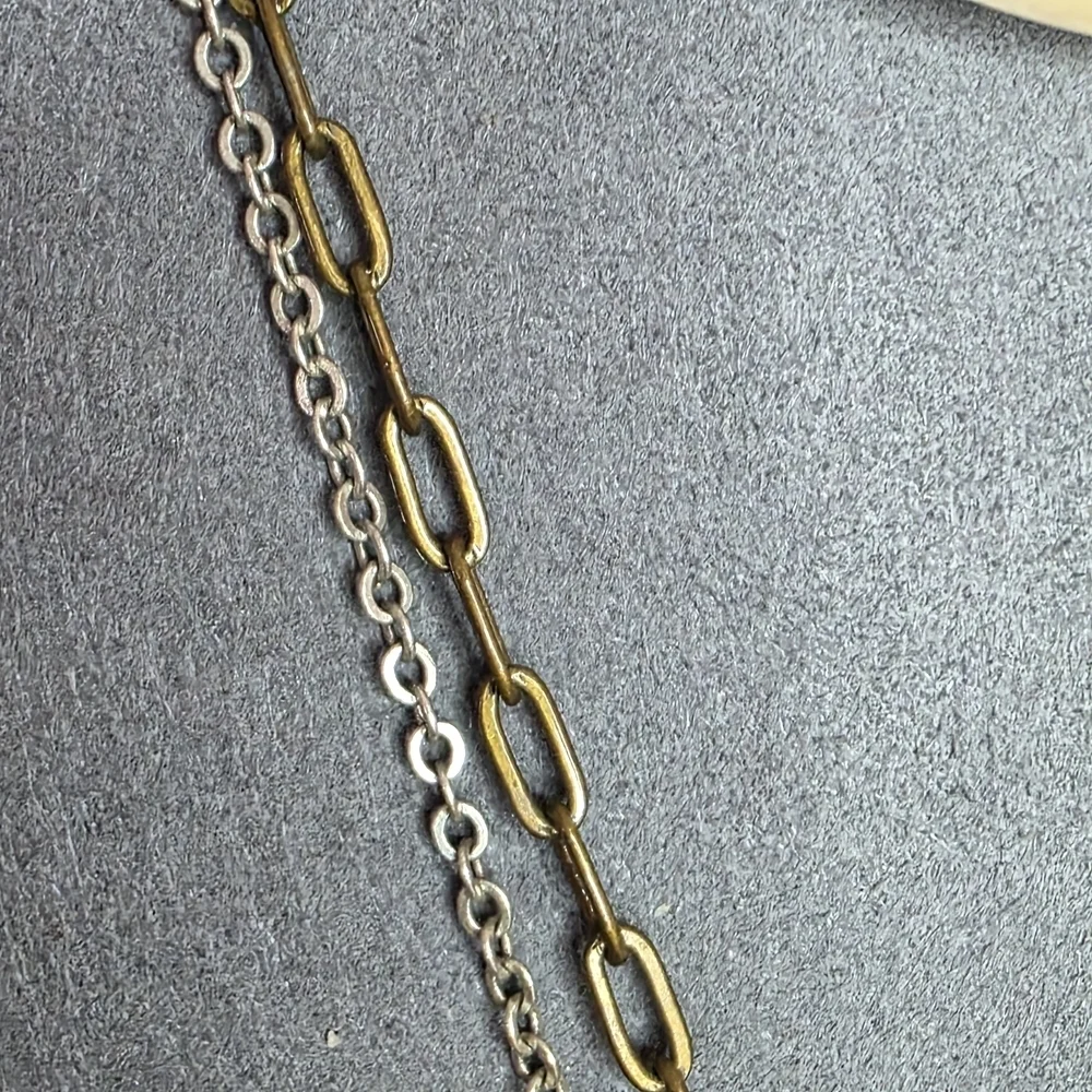 Brighton Long Station Necklace Multistrand Mixed Metal Heart Detail 772